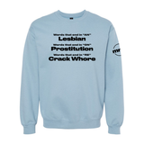 Words That End in AN ON and RE Softstyle Crewneck Sweatshirt